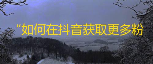 “如何在抖音获取更多粉丝？”- 从零到一的抖音粉丝增长攻略