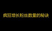 疯狂增长粉丝数量的秘诀,你需要了解的抖音刷粉技巧！