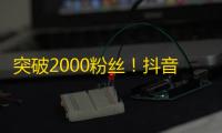 突破2000粉丝！抖音大咖教你如何高效刷关注！