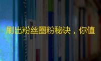 刷出粉丝圈粉秘诀，你值得拥有，独家揭秘，助你成为爆款网红！