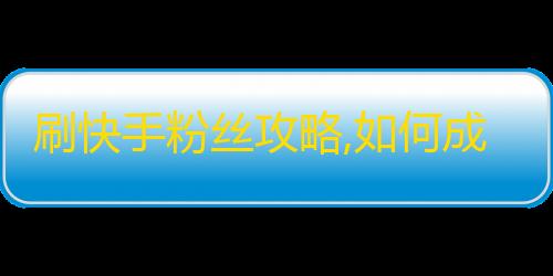 刷快手粉丝攻略,如何成为粉丝关注的焦点？