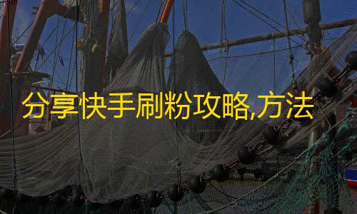 分享快手刷粉攻略,方法详解，快速增长好友数，步步为营，必定奏效。