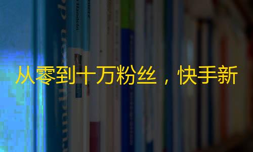 从零到十万粉丝，快手新手也能做到