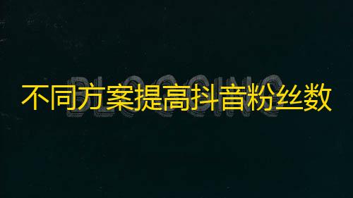 不同方案提高抖音粉丝数，轻松实现注册量和互动量的提高！