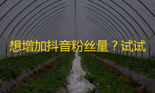 想增加抖音粉丝量？试试这些技巧！