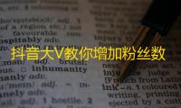 抖音大V教你增加粉丝数量