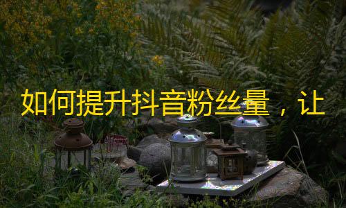 如何提升抖音粉丝量，让你的作品走红？