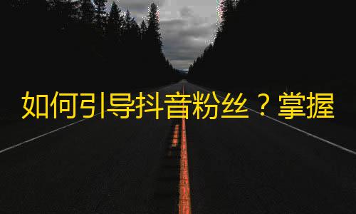 如何引导抖音粉丝？掌握这些方法让你一秒爆红！