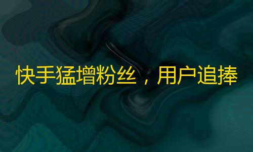 快手猛增粉丝，用户追捧达90万，惊人成长速度引人瞩目！