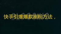 快手引爆爆款刷粉方法，仅需30天就能突破10万粉丝！