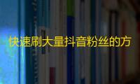 快速刷大量抖音粉丝的方法，轻松提高您的账号知名度