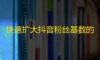 快速扩大抖音粉丝基数的实用方法。