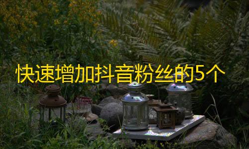 快速增加抖音粉丝的5个技巧！