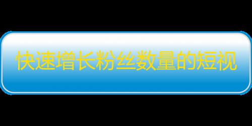 快速增长粉丝数量的短视频平台，成为年轻人争相关注的新宠。