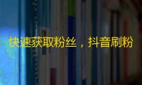 快速获取粉丝，抖音刷粉神器！