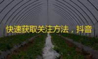 快速获取关注方法，抖音提供实用技巧。