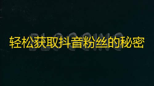 轻松获取抖音粉丝的秘密，让你的账号火速爆棚！