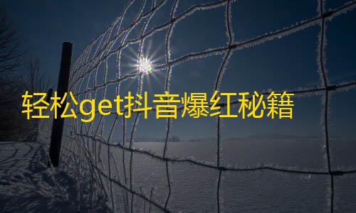 轻松get抖音爆红秘籍，成功吸粉提升影响力！