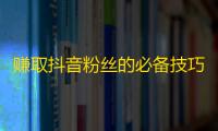 赚取抖音粉丝的必备技巧，每天仅需10分钟，增加超多关注！